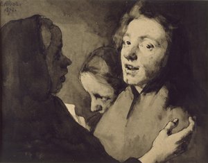 Conversation Piece: Three Heads, 1872 by Auguste Theodule Ribot