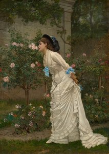 Lady Smelling Roses by Auguste Toulmouche