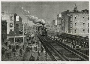 Double Track of the Airline Railway on Seventh Avenue, New York, New York. Edouard de Laveleye, in 1878-1879, Published in 