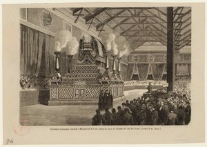 Last honors to Giacomo Meyerbeer in Paris, at the Northern Railway Station on May 6, 1864, ca 1864