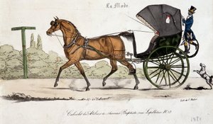 Cabriolet of the workshops of Thomas Baptiste - engraving by Valmont by Auguste de (after) Valmont