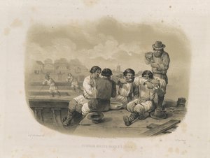 Builders on a boat From: The Construction of the Saint Isaacs Cathedral, 1845 by Auguste de Montferrand