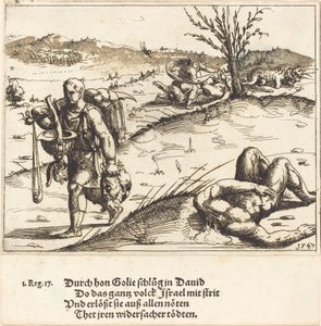 David Beheads Goliath by Augustin Hirschvogel
