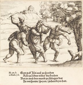 Isaiah Accepts Mockery because of His Faith by Augustin Hirschvogel
