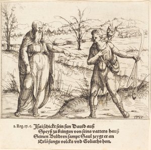 Jesse Sends David to His Brothers and Saul by Augustin Hirschvogel