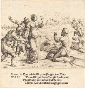 Job Learns of His Misfortunes, 1549 by Augustin Hirschvogel