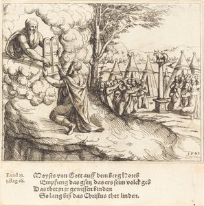 Moses Receiving the Tablets by Augustin Hirschvogel