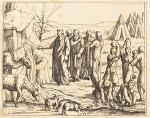 Moses Striking the Rock by Augustin Hirschvogel