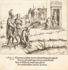 Naaman is Cured of Leprosy by Augustin Hirschvogel