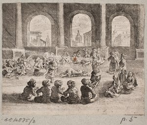Oriental Palace Interior with a Company Entertained by Dancers by Augustin John