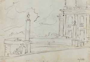 The Ripetta in Rome by Augustin Pajou