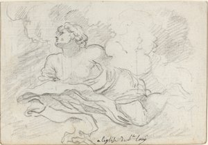 Angel from the Assumption (recto) by Augustin Pajou after Charles Mellin