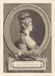 Louise Emilie Baroness of *** by Augustin de Saint-Aubin