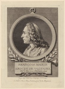 Portrait of François Marie Arouet de Voltaire by Augustin de Saint-Aubin