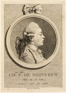 Portrait of Charles Frederick de Heincken by Augustin de Saint-Aubin
