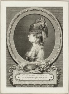 Adrienne-Sophie, Marquise of *** by Augustin de Saint Aubin