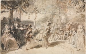 Costumed Dancers Performing in a Garden Tavern, 1756 by Augustin de Saint Aubin
