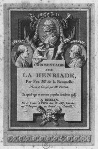 Frontispiece of the Commentary by de la Beaumelle of 