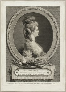 Louise Émilie, Baroness of *** by Augustin de Saint Aubin