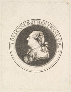 Print of a Portrait Medal of Louis XVI, possibly 1789-90 by Augustin de Saint Aubin