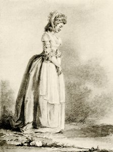 Study of a Young Lady by Augustin de Saint Aubin