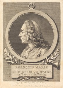 Francois Marie Arouet de Voltaire by Augustin de Saint Aubin after Jean Baptiste Lemoyne II