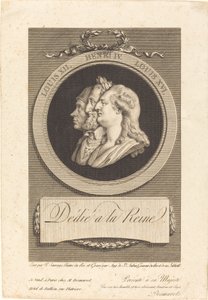 Louis XVI, Henri IV, and Louis XII by Augustin de Saint Aubin after Piat Joseph Sauvage