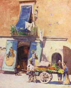 Street Scene, The Marina, Naples by Augustine Fitzgerald