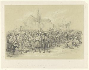 Rhetoricians Distributing Pamphlets by Augustinus Jacobus Bernardus Wouters