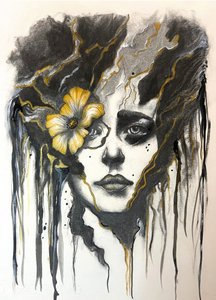 Golden Bloom Portrait by Augustus Caelthorne