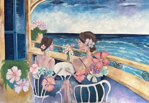 Mediterranean Ocean Balcony by Augustus Caelthorne