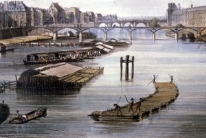 Freight Transport in Paris, c.1810 by Augustus Charles (after) Pugin