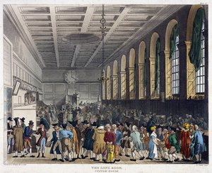 Interior of Custom House, London by Augustus Charles Pugin, Thomas Rowlandson