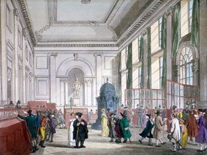 The Great Hall at Bank of England, City of London, with Customers and Employees