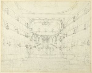 Study for An Oratorio-Covent Garden Theater, from Microcosm of London by Augustus Charles Pugin