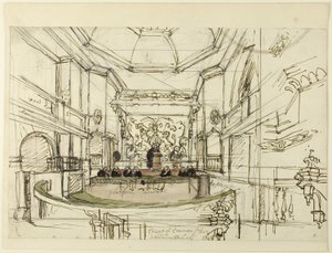 Study for Court of Common Pleas, Westminster Hall, from Microcosm of London