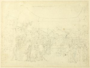 Study for Exhibition of Water Colored Drawings, Old Bond Street, from Microcosm of London