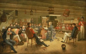 Divine service as it is usually performed on board a British frigate at sea