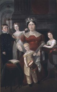 Portrait of Mrs John Piper and family by Augustus Earle