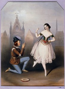 Carlotta Grisi as Esmeralda and Jules Perrot as Gringoire - La Esmeralda, Ballet in 3 Acts