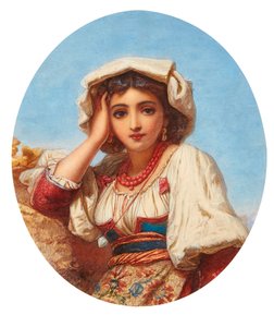 Head of an Italian Girl by Augustus Jules Bouvier