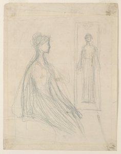 Studies for the Violet Sargent Bronze Plaque in the Art Institute of Chicago by Augustus Saint Gaudens