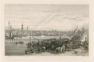 Construction of New London Bridge by Augustus Wall Callcott