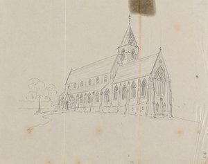 Sketch of a Gothic Church by Augustus Welby Northmore Pugin
