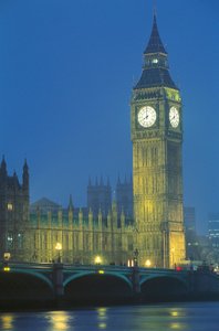 Westminster Palace and Big Ben at Night