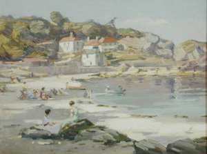 A Cornish Beach by Augustus William Enness