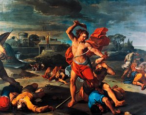 Samson slaying Philistines