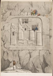 Assyrian Rock Sculpture (Bavian), from Monuments of Nineveh by Austen Henry Layard