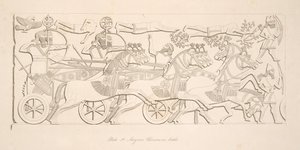 Assyrian Warriors in battle, from Monuments of Nineveh