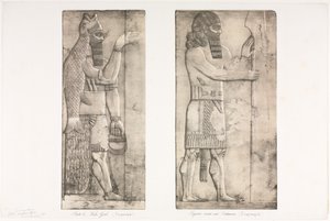Monuments of Ninevah: Plate 6, Fish-god Nimroud, Figure near an Entrance Kouyunjik